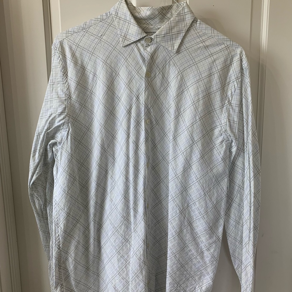 White checkered Banana Republic button down